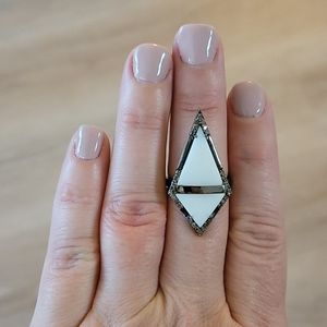 Adornia Statement Ring with Diamonds